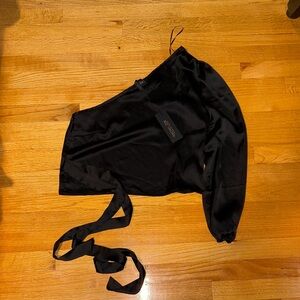 Black one sleep crop top